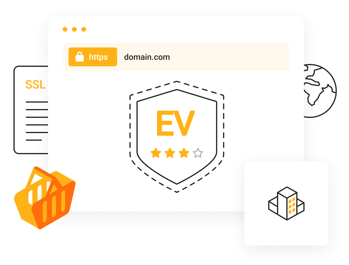 SSL Certificates - Ideal for sensitive webpages including ecommerce, online banking, account signups